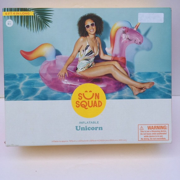 Sun Squad Inflatable Unicorn Pool Float - Picture 1 of 7